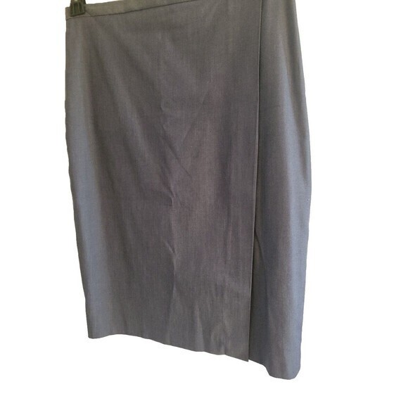 Womens Anne Klein Straight Pencil Cut Wrap Look Skirt Charcoal Gray Size 2 - Picture 2 of 10
